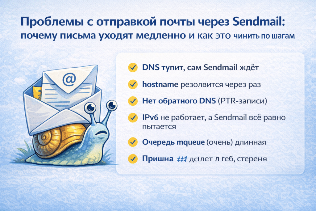 Проблемы с отправкой почты через Sendmail: почему долго уходит и как решить