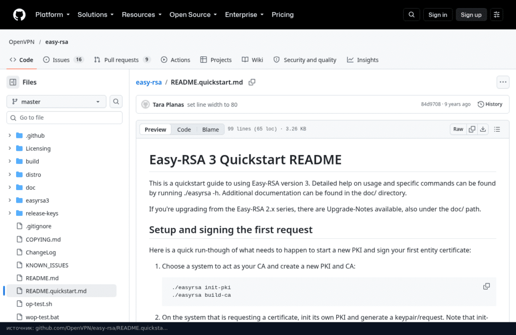 Easy-RSA 3 Quickstart README: init-pki и build-ca