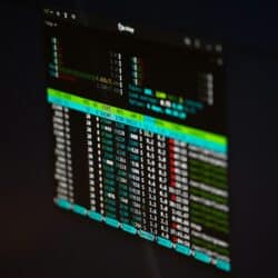 a computer screen with a lot of data on it