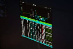 a computer screen with a lot of data on it
