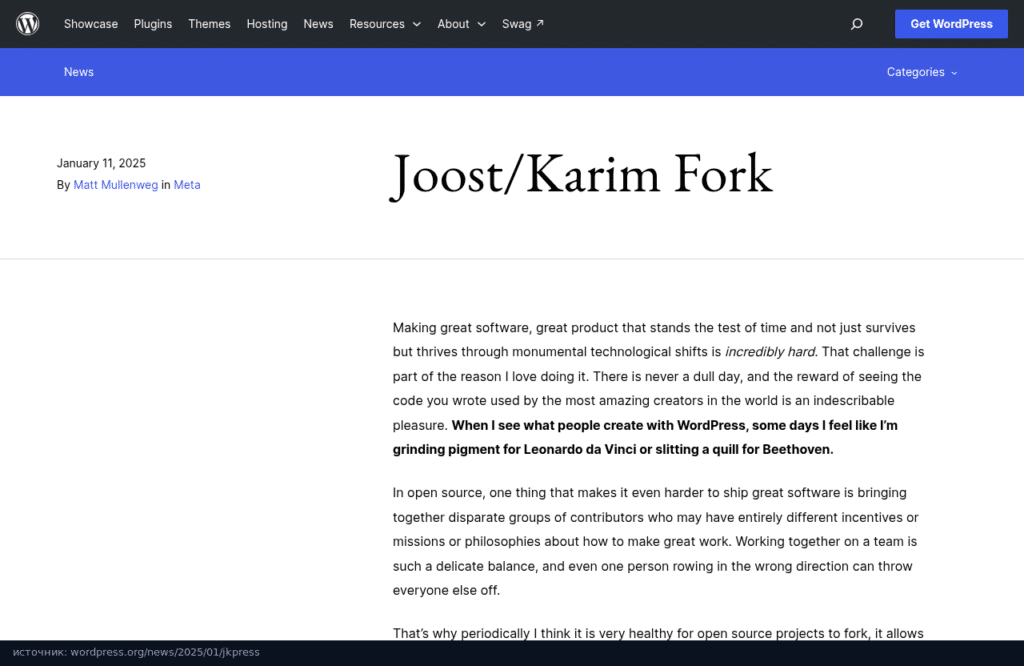 Пост JKPress на WordPress.org News
