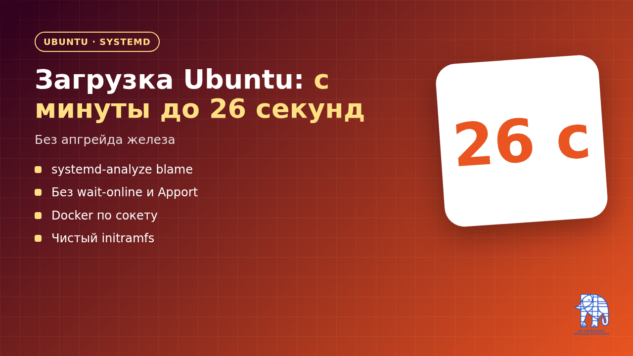 Как я ускорил загрузку Ubuntu: с минуты до 26 секунд