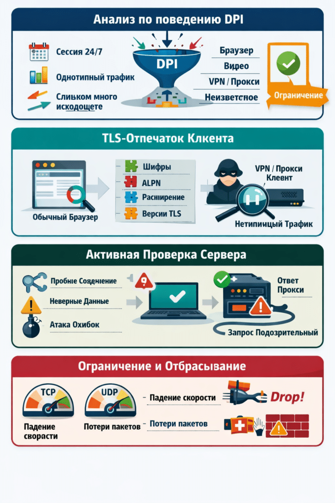 Почему частные VPN и прокси иногда «плывут»: DPI, отпечатки TLS и обычная сетевойная математика
