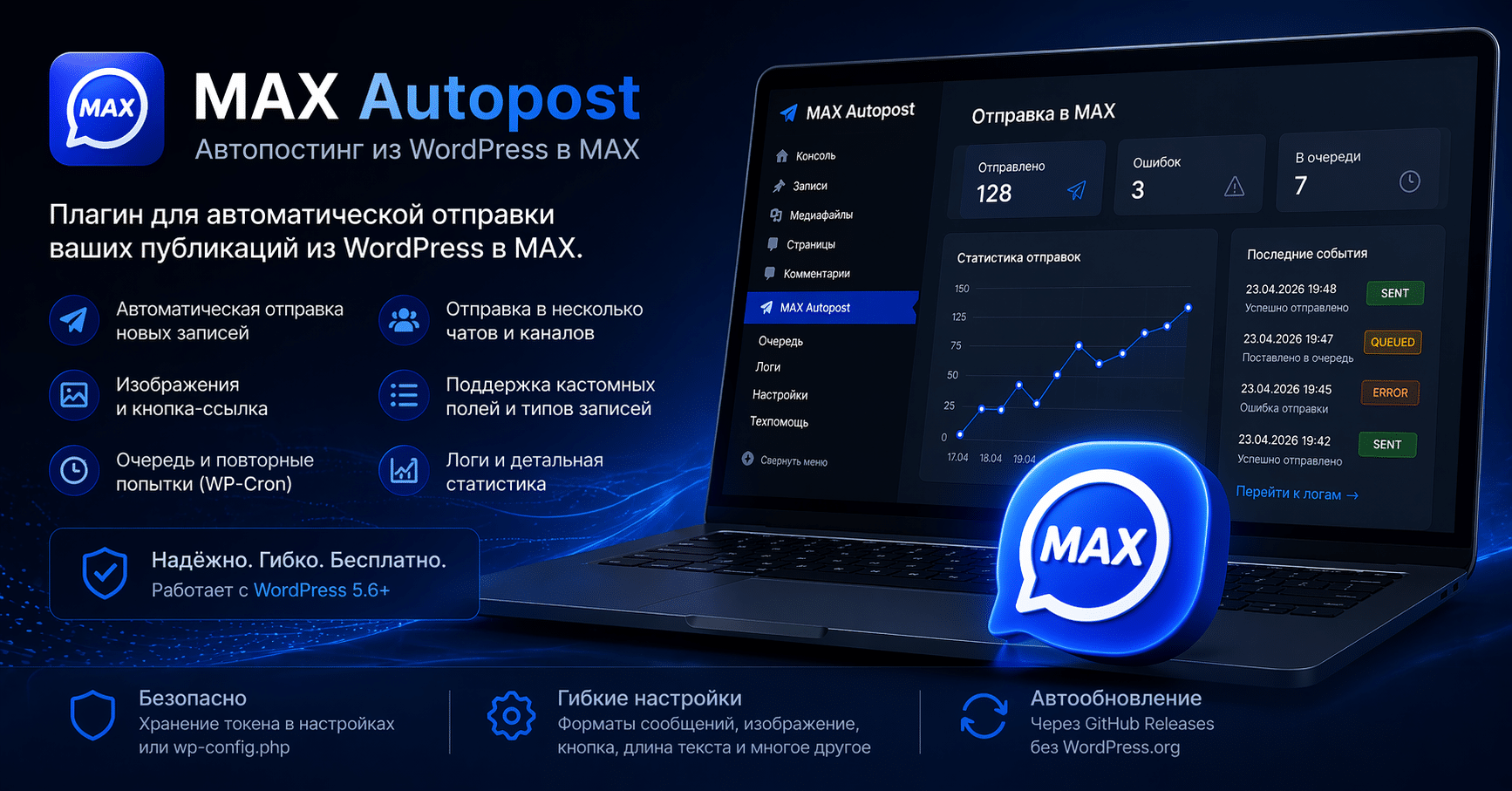 MAX Autopost: автопостинг из WordPress в MAX одним сообщением (картинка + текст + кнопка)