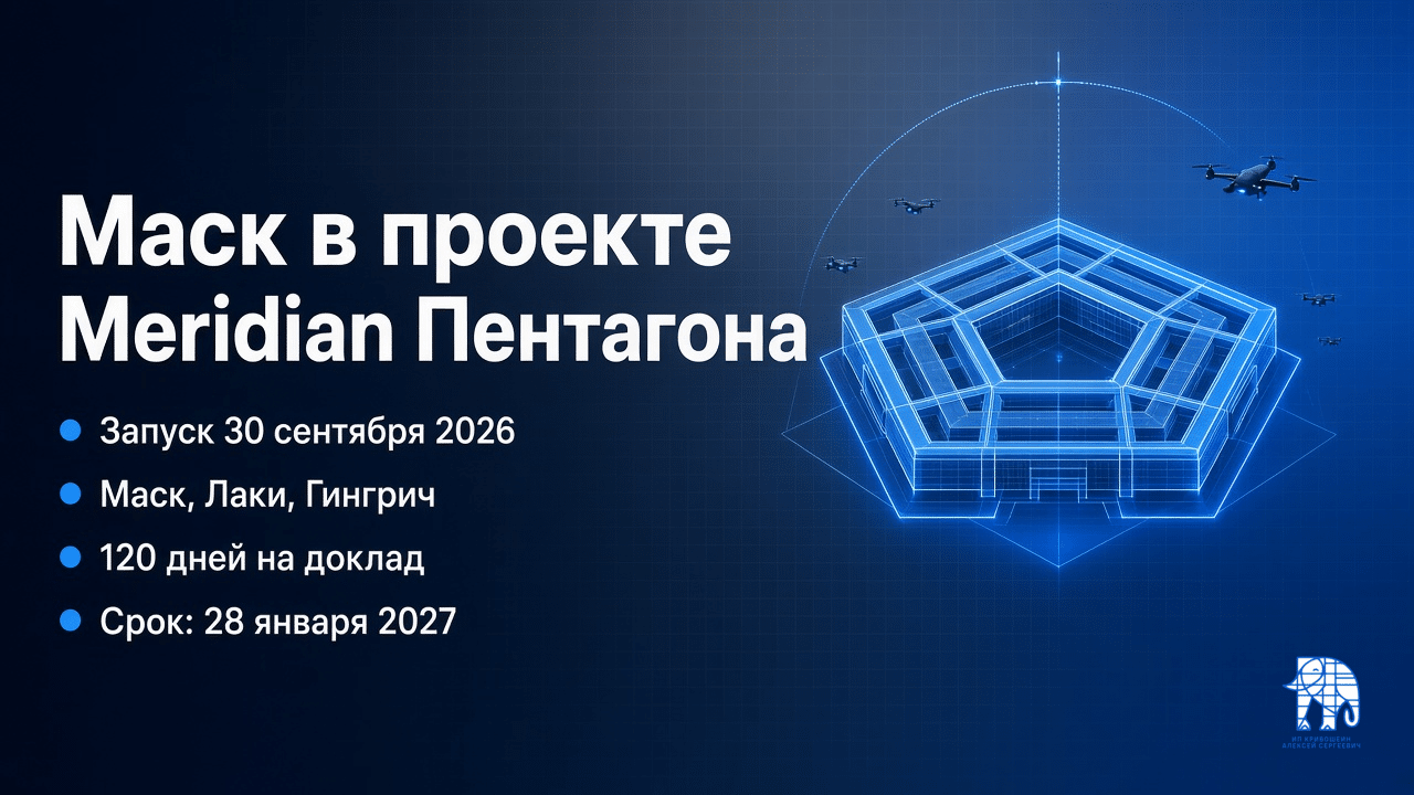 Обложка: Маск в проекте Meridian Пентагона