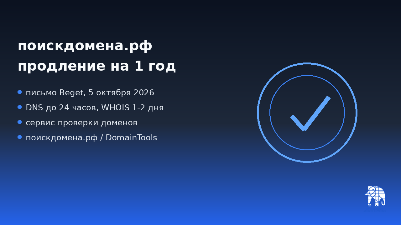 Обложка: поискдомена.рф продлена на 1 год