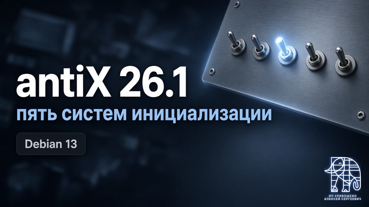 antiX 26.1: Debian 13 без systemd и пять систем инициализации