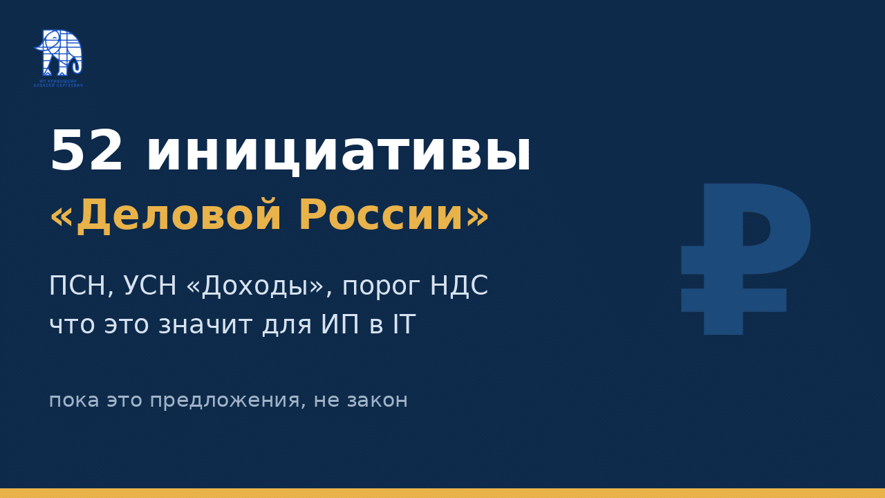 52 инициативы «Деловой России»: ПСН, УСН и НДС