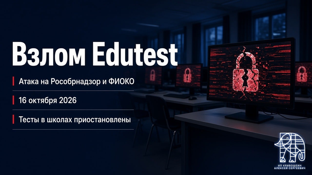 Обложка: взлом Edutest, атака на Рособрнадзор и ФИОКО 16 октября 2026