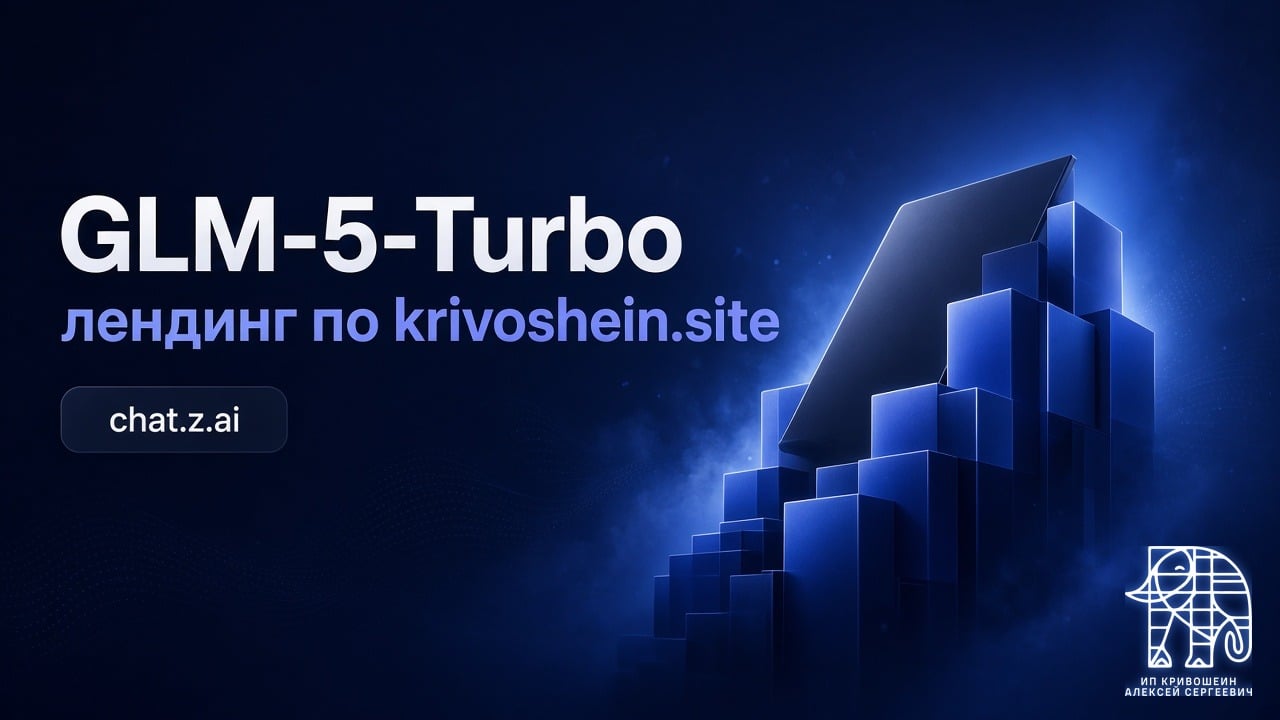 GLM-5-Turbo в chat.z.ai: за минуту сверстал лендинг по krivoshein.site