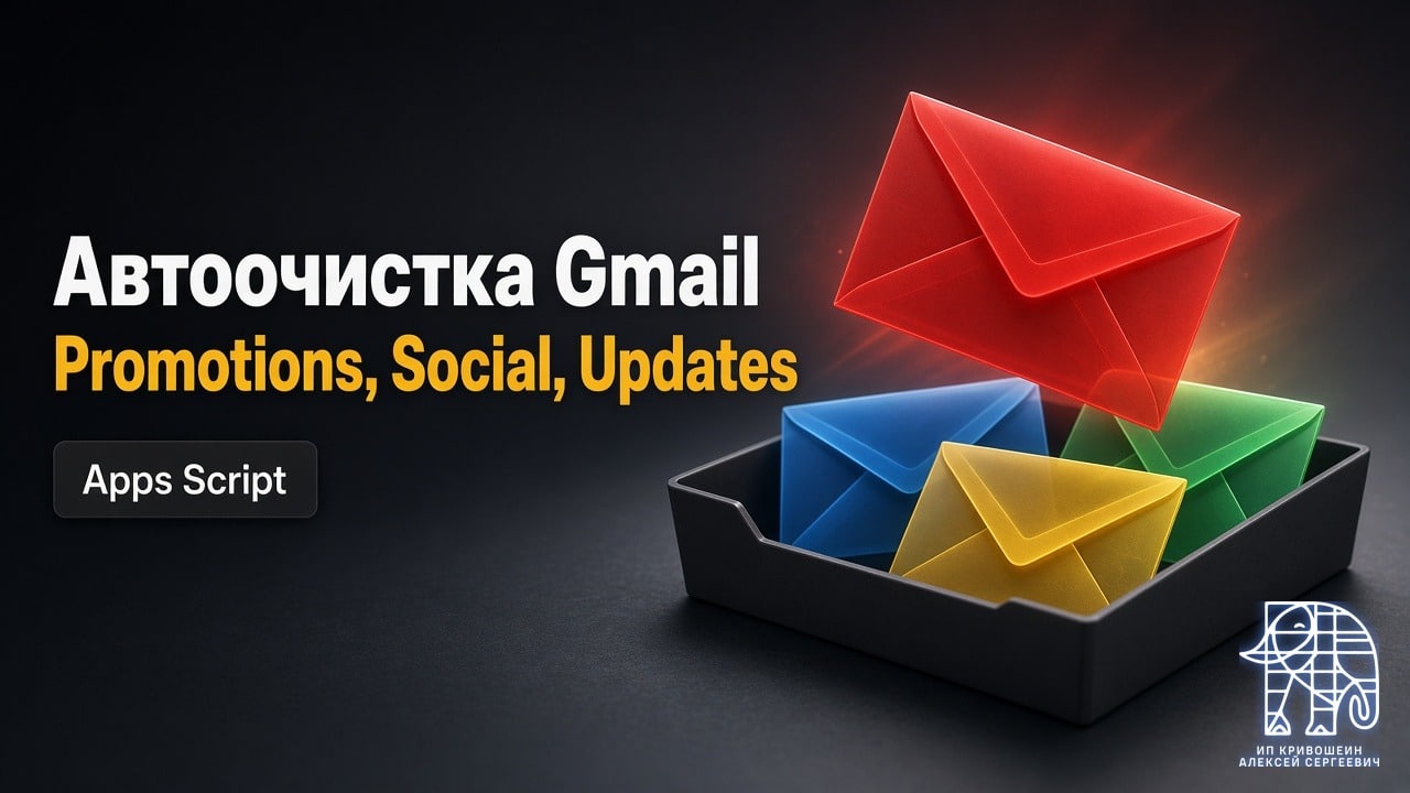 Автоочистка Gmail: Promotions, Social, Updates и Forums через Apps Script