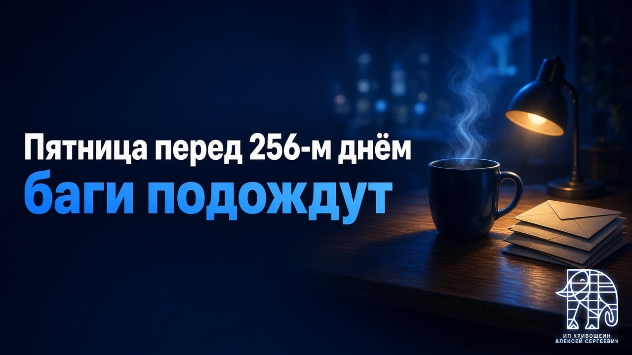 Пятница перед 256-м днём: кодим, чилим, баги подождут