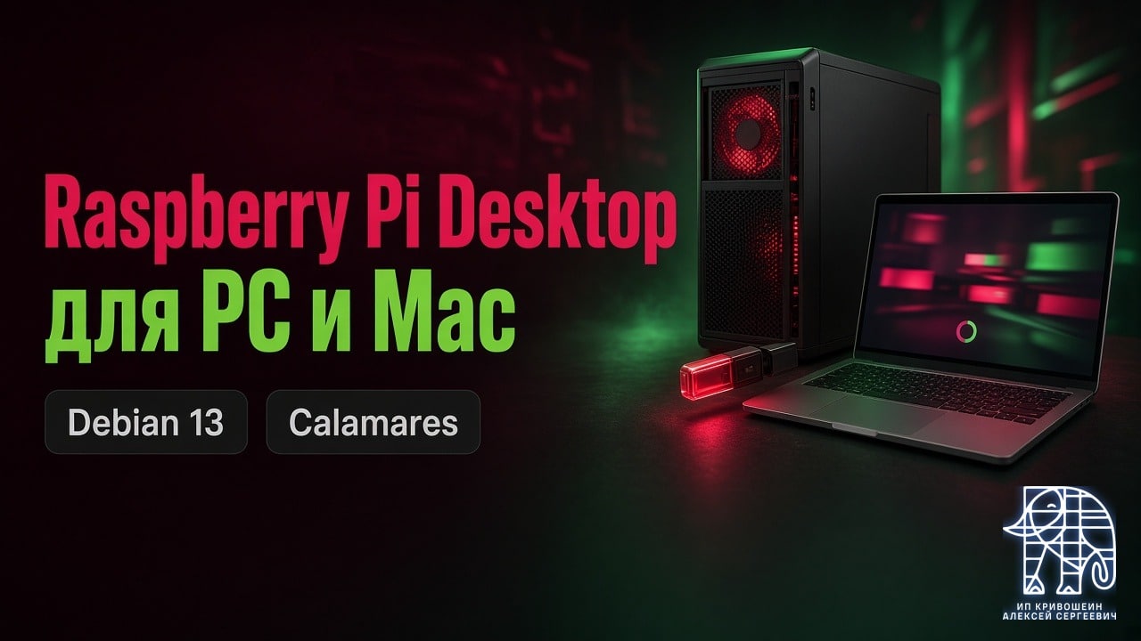 Raspberry Pi Desktop для PC и Mac: Live-образ на Debian 13, Calamares и новый док
