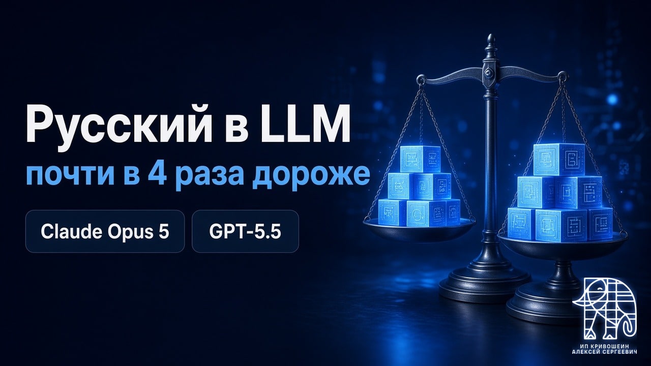Русский в LLM: Claude Opus 5 почти в 4 раза дороже GPT-5.5