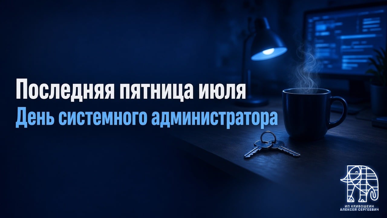 Сегодня последняя пятница июля. День системного администратора.