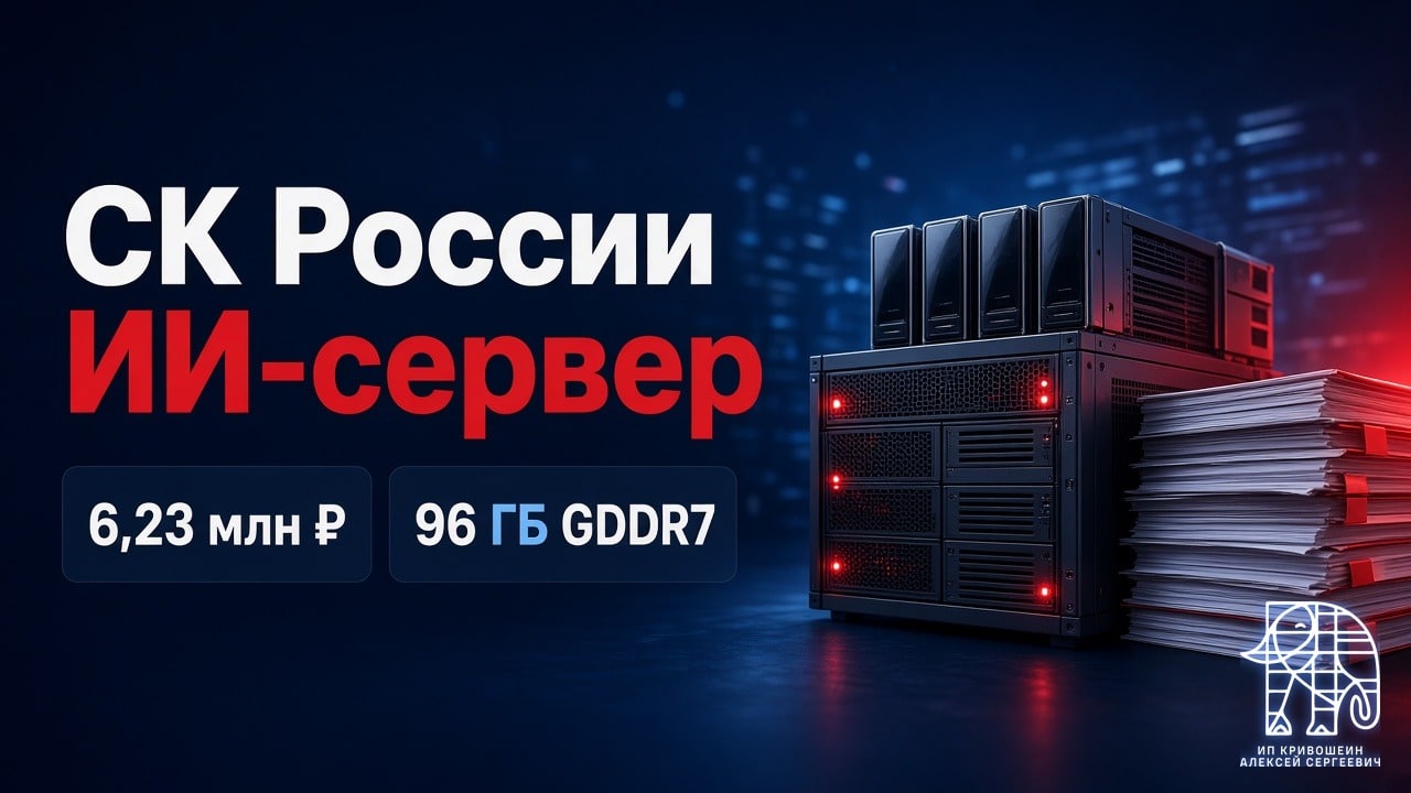 СК России закупает ИИ-сервер за 6,23 млн рублей: ускорители с 96 ГБ GDDR7 и LLM для разбора документов