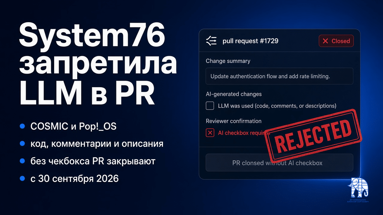 Обложка: System76 запретила LLM-контент в PR для COSMIC и Pop!_OS