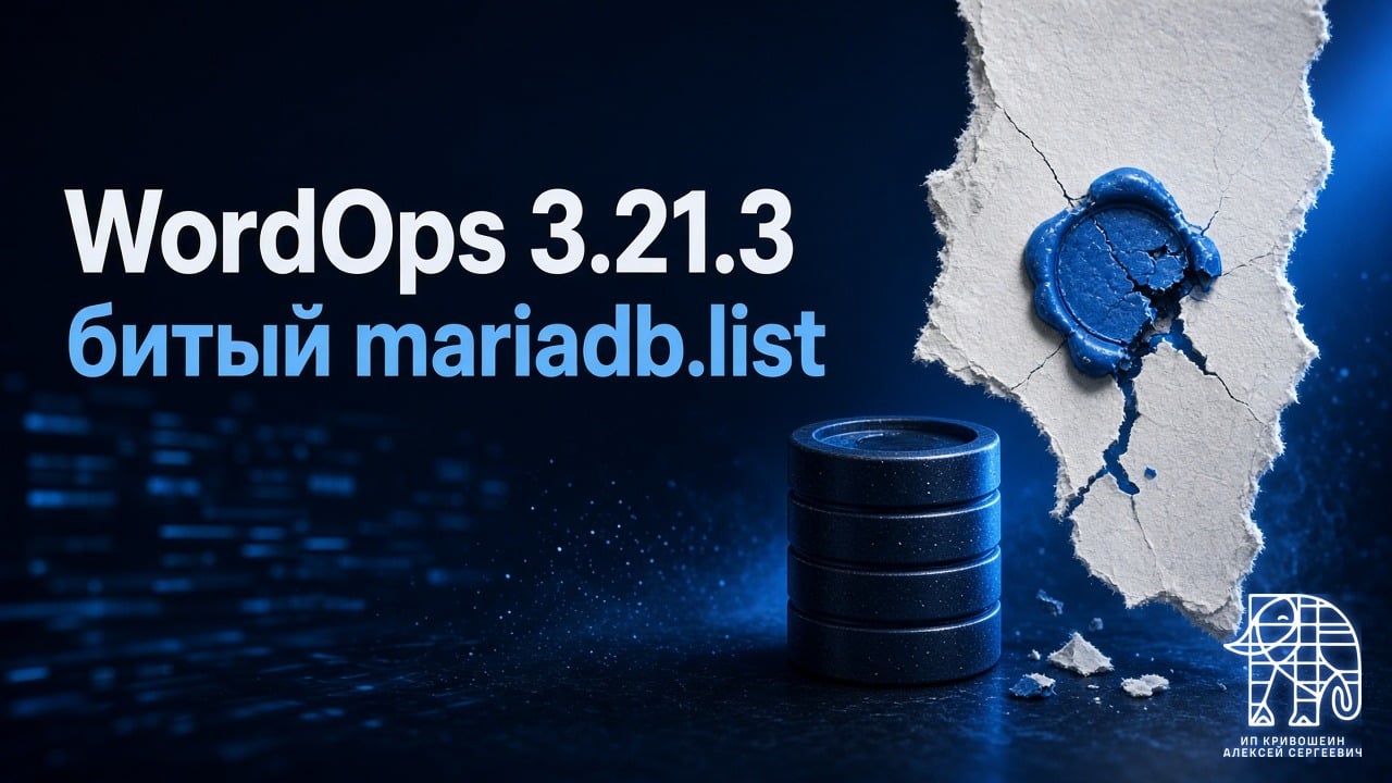 WordOps 3.21.3: битый mariadb.list после обновления и как его починить