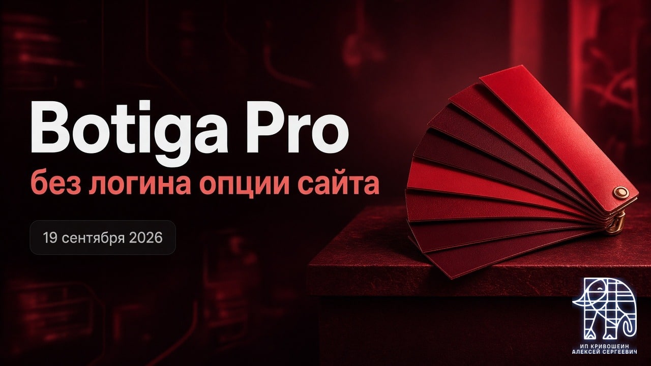 WordPress, 19 сентября 2026: без логина опции сайта в Botiga Pro