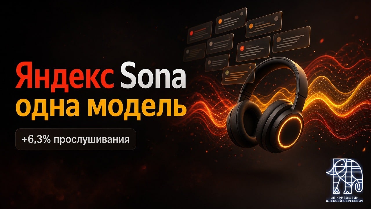 Яндекс Sona: одна модель вместо каскада рекомендаций и +6,3% времени прослушивания
