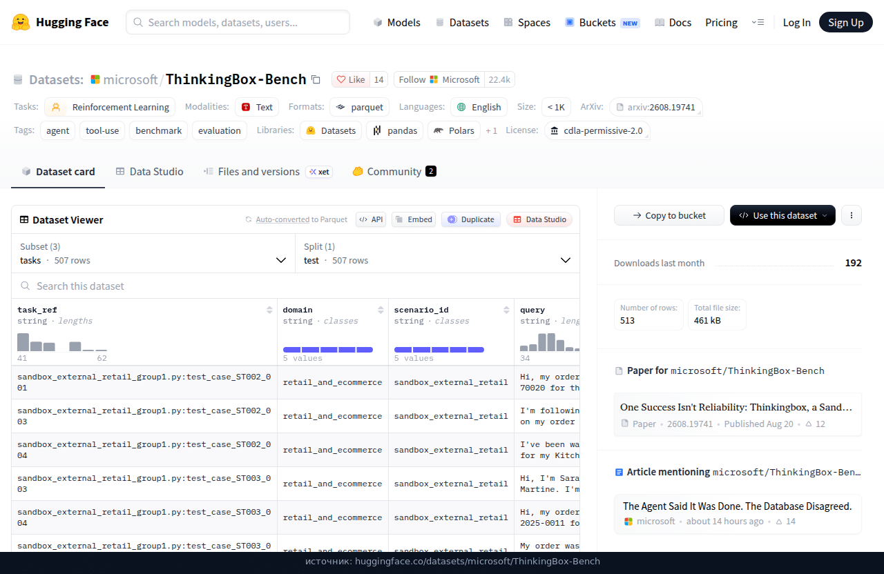 Карточка датасета microsoft/ThinkingBox-Bench: 507 задач в сплите test